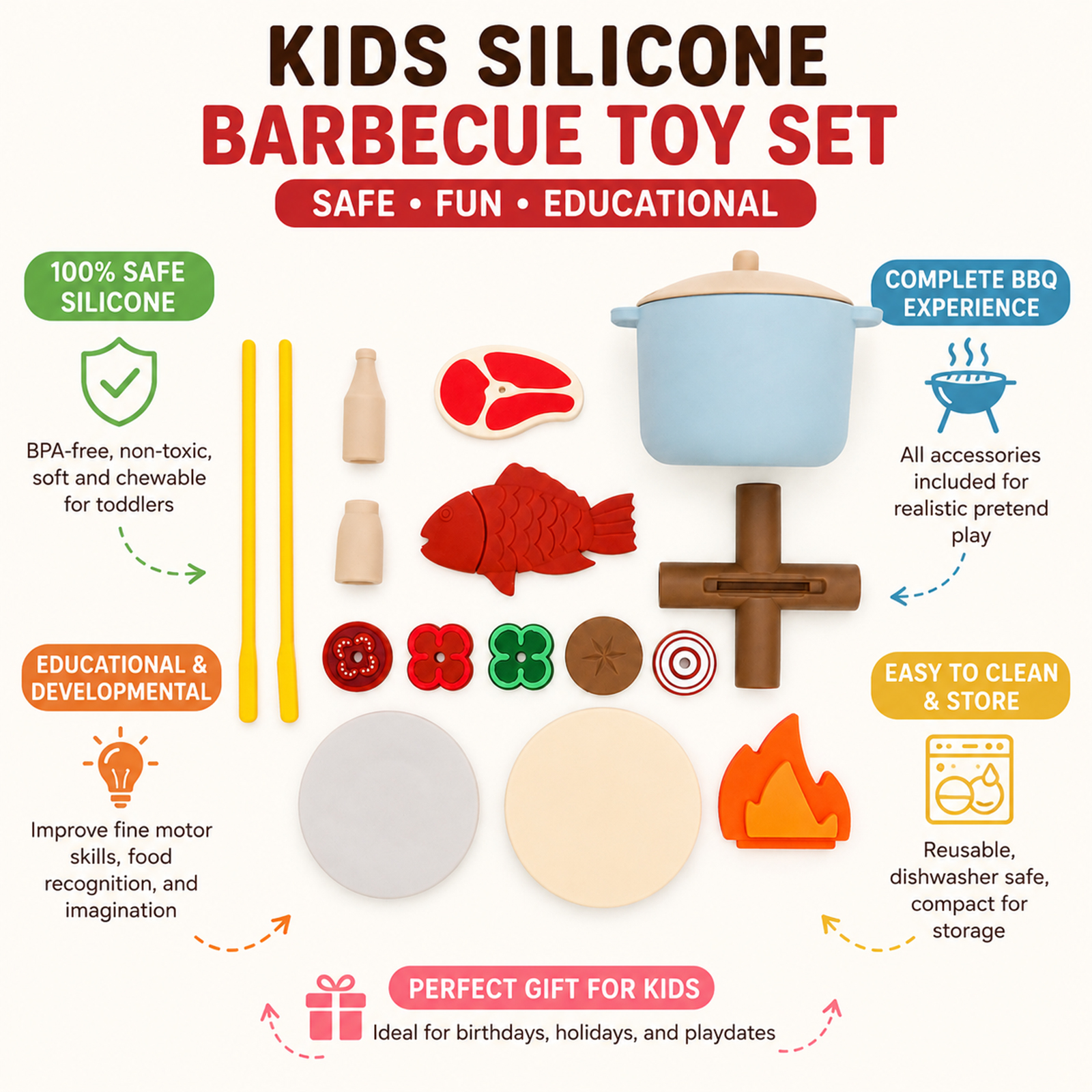 Silicone Kids Camping Toy Set, - Camping Cooking Kids ulasan dan harga