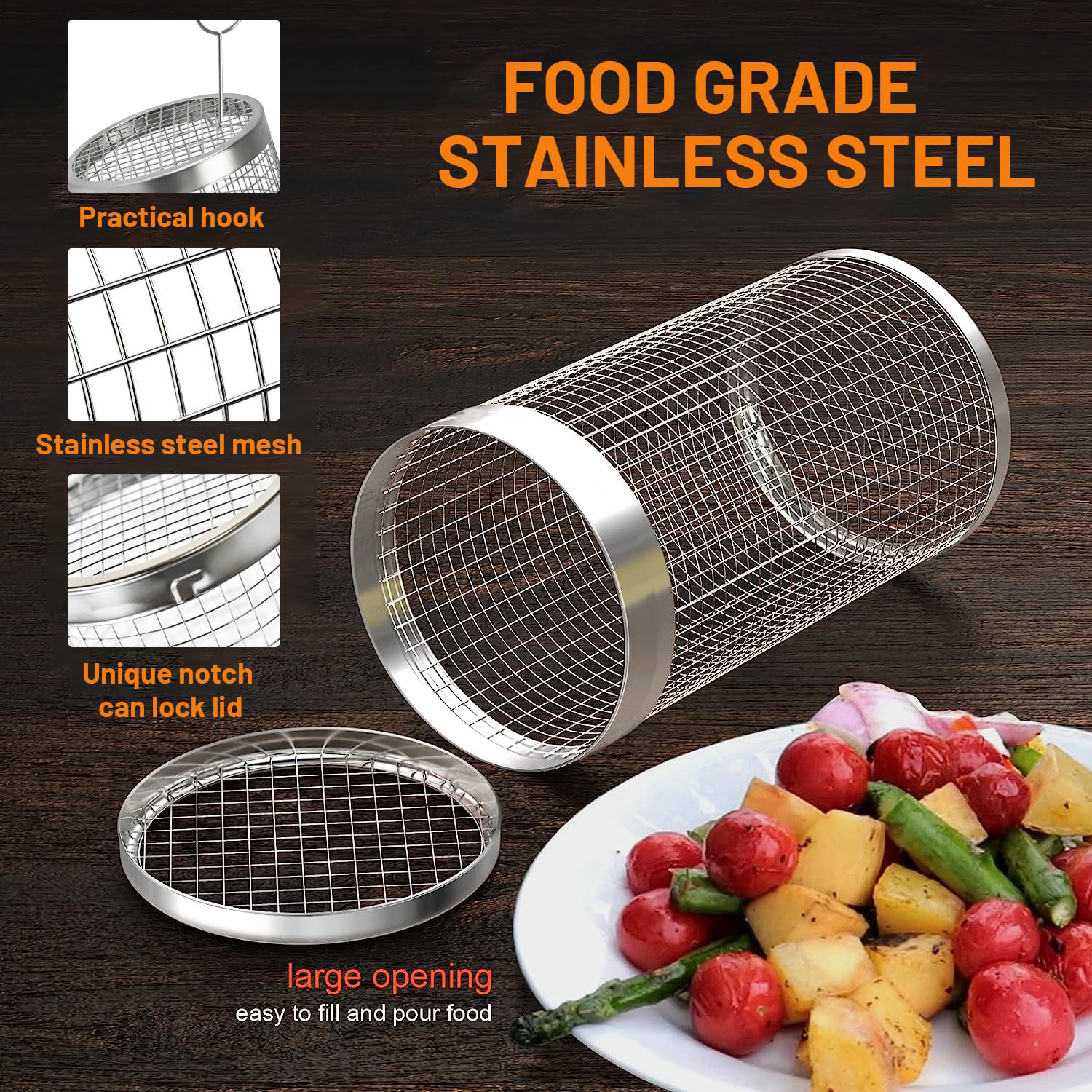 2 Pieces Rolling Grilling Bask - Camping Cooking Youtube ulasan dan harga