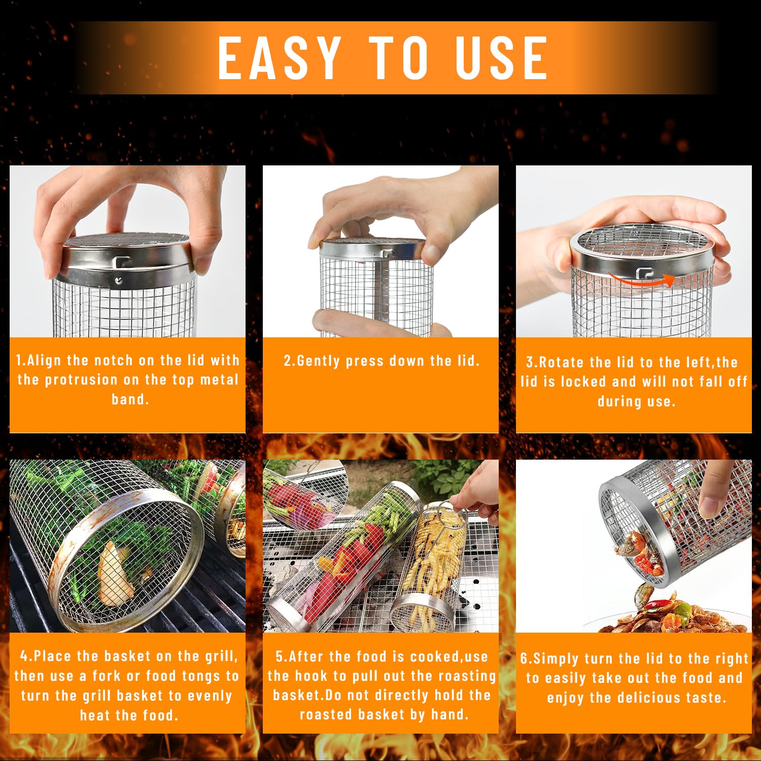 2 Pieces Rolling Grilling Bask - Camping Cooking Youtube ulasan dan harga