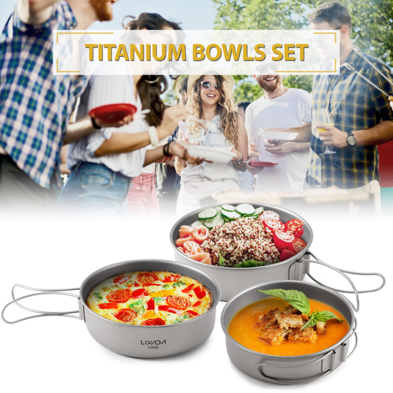 Lixada Titanium Bowls Ultralig - Camping Cooking Dishes ulasan dan harga