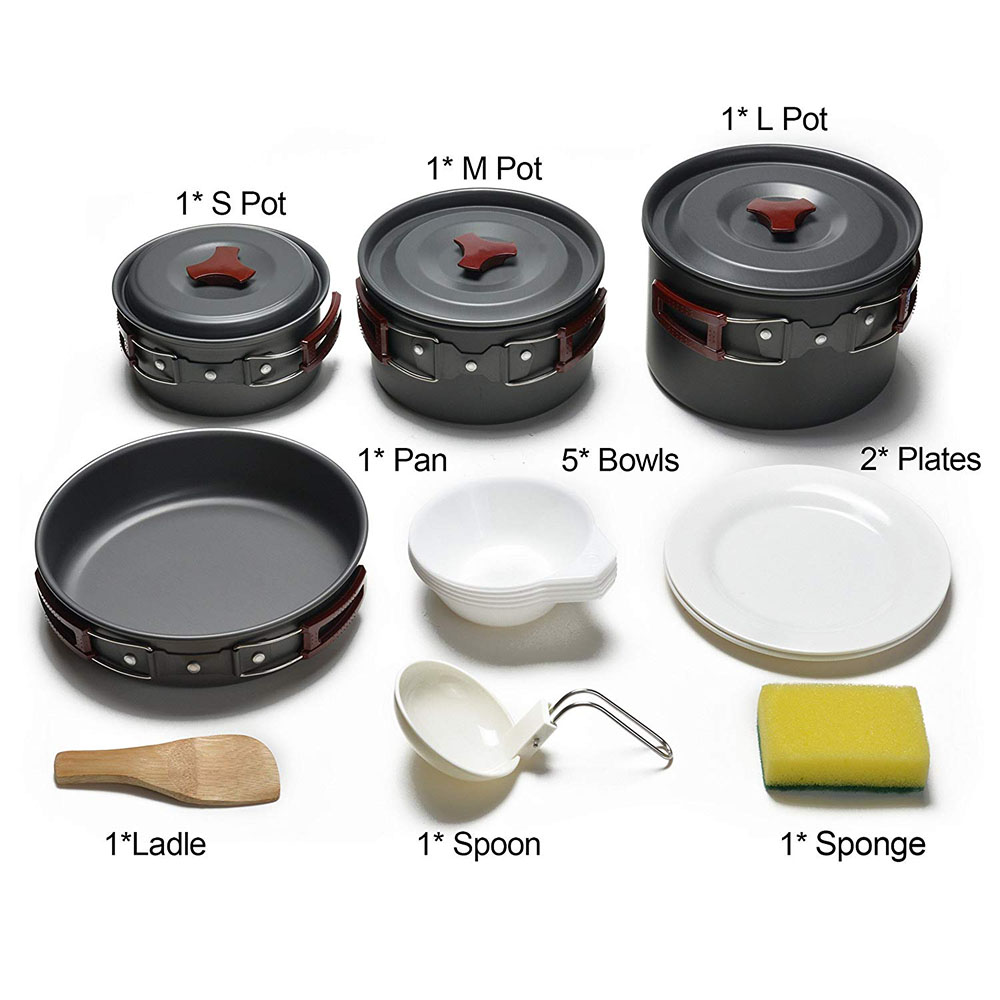 Outdoor Camping Cookware Kit N - Camping Cooking Dishes ulasan dan harga