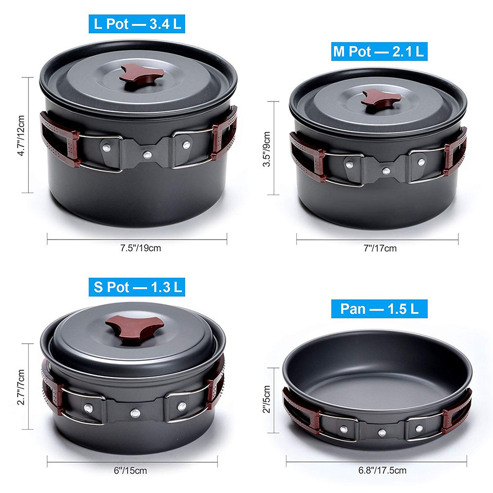 Outdoor Camping Cookware Kit N - Camping Cooking Dishes ulasan dan harga