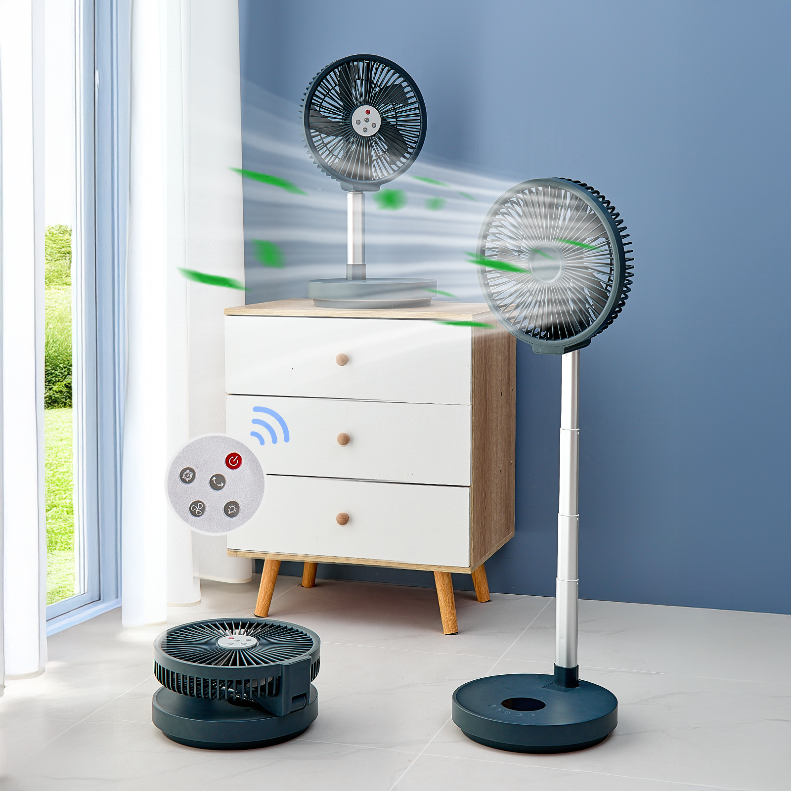 10 inch Portable Standing Fan  - Camping Cooking Table Foldable ulasan dan harga