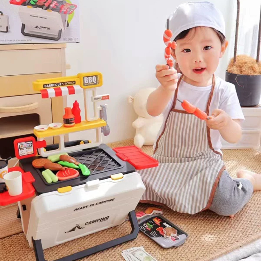Kids BBQ Grill Playset Portabl - Camping Cooking Kids ulasan dan harga