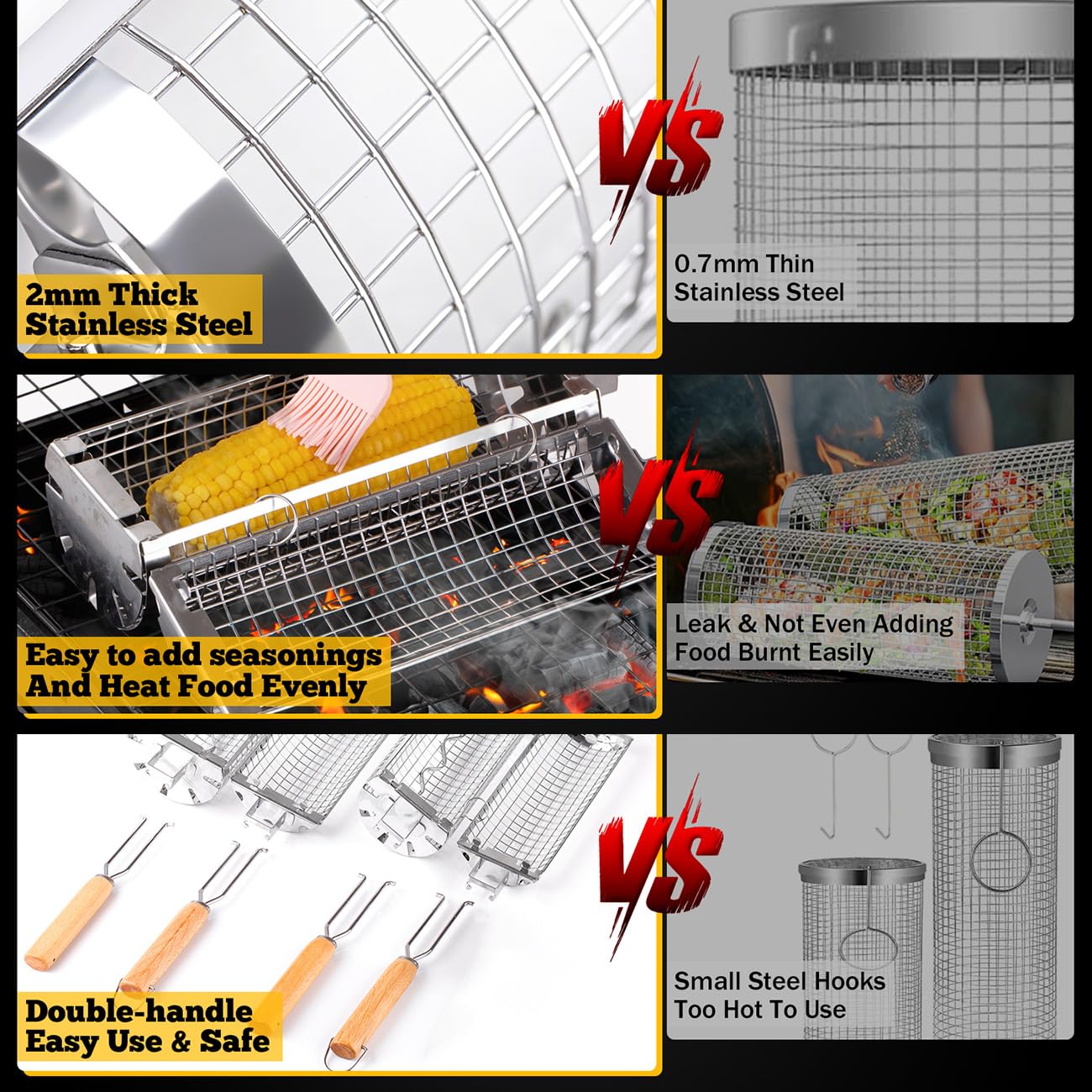 BUYYES Rolling Grill Basket BB - Camping Cooking Youtube ulasan dan harga