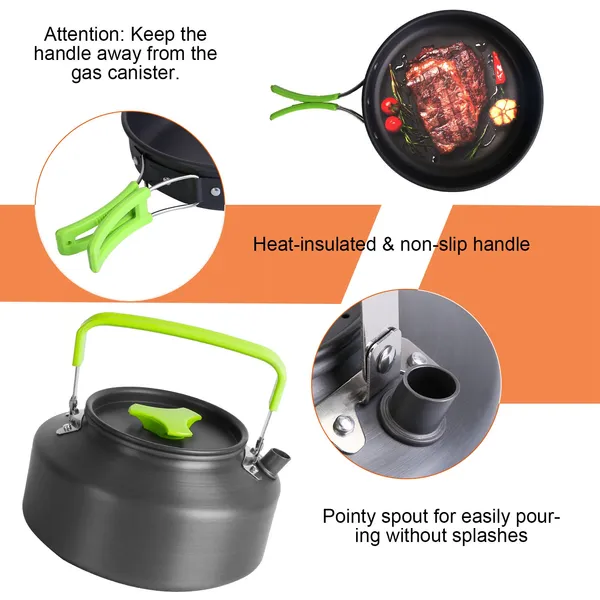 16pcs Camping Cooking Ware Set - Camping Cooking Set Stainless Steel ulasan dan harga