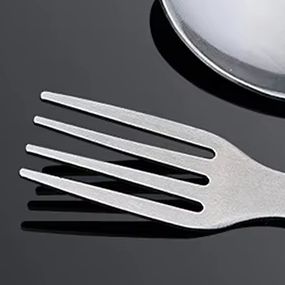 2-in-1 Fork Dessert Spoon Cutl - Camping Cooking Set Stainless Steel ulasan dan harga